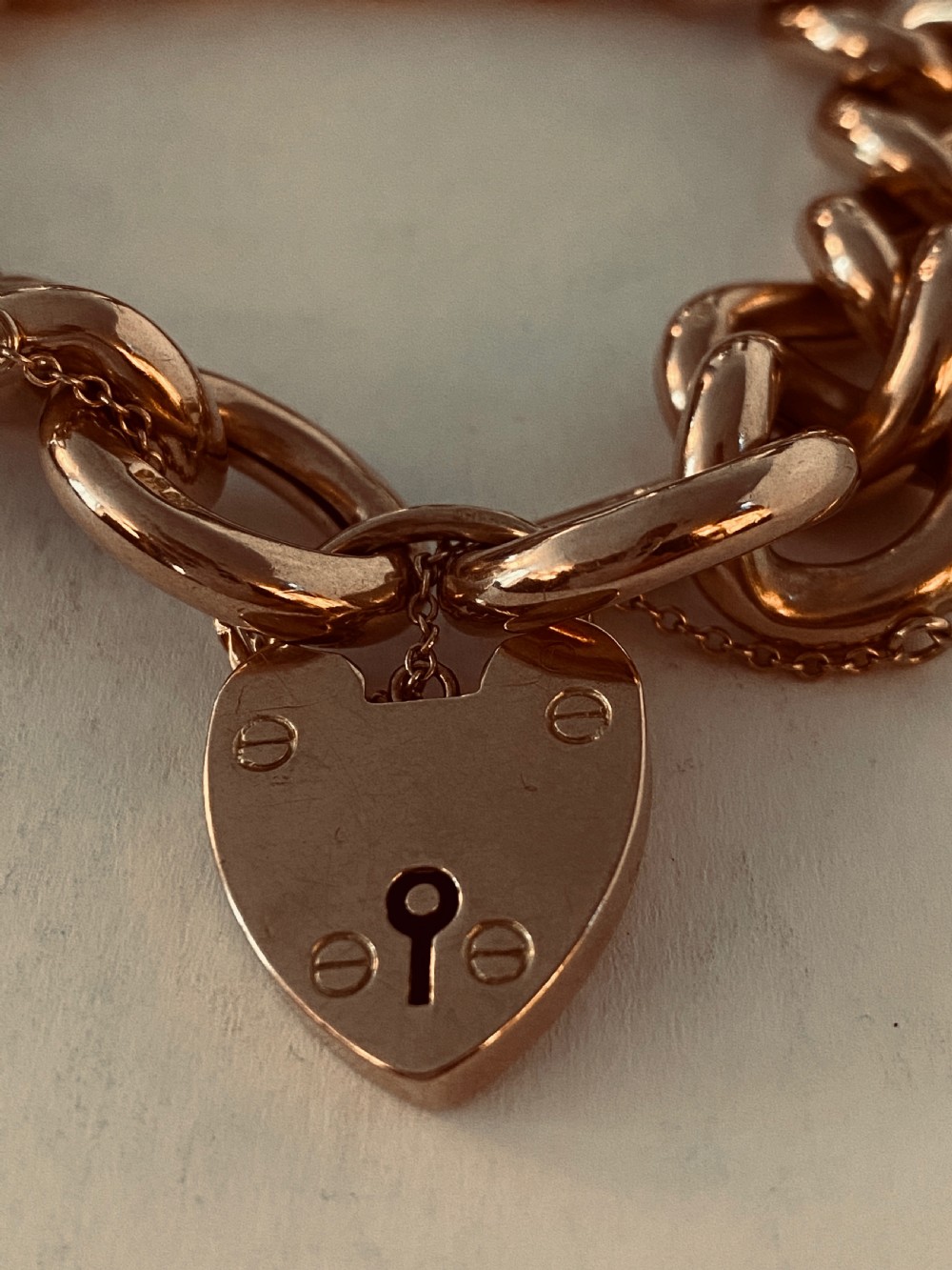 Rose Gold Bracelet with Padlock View V