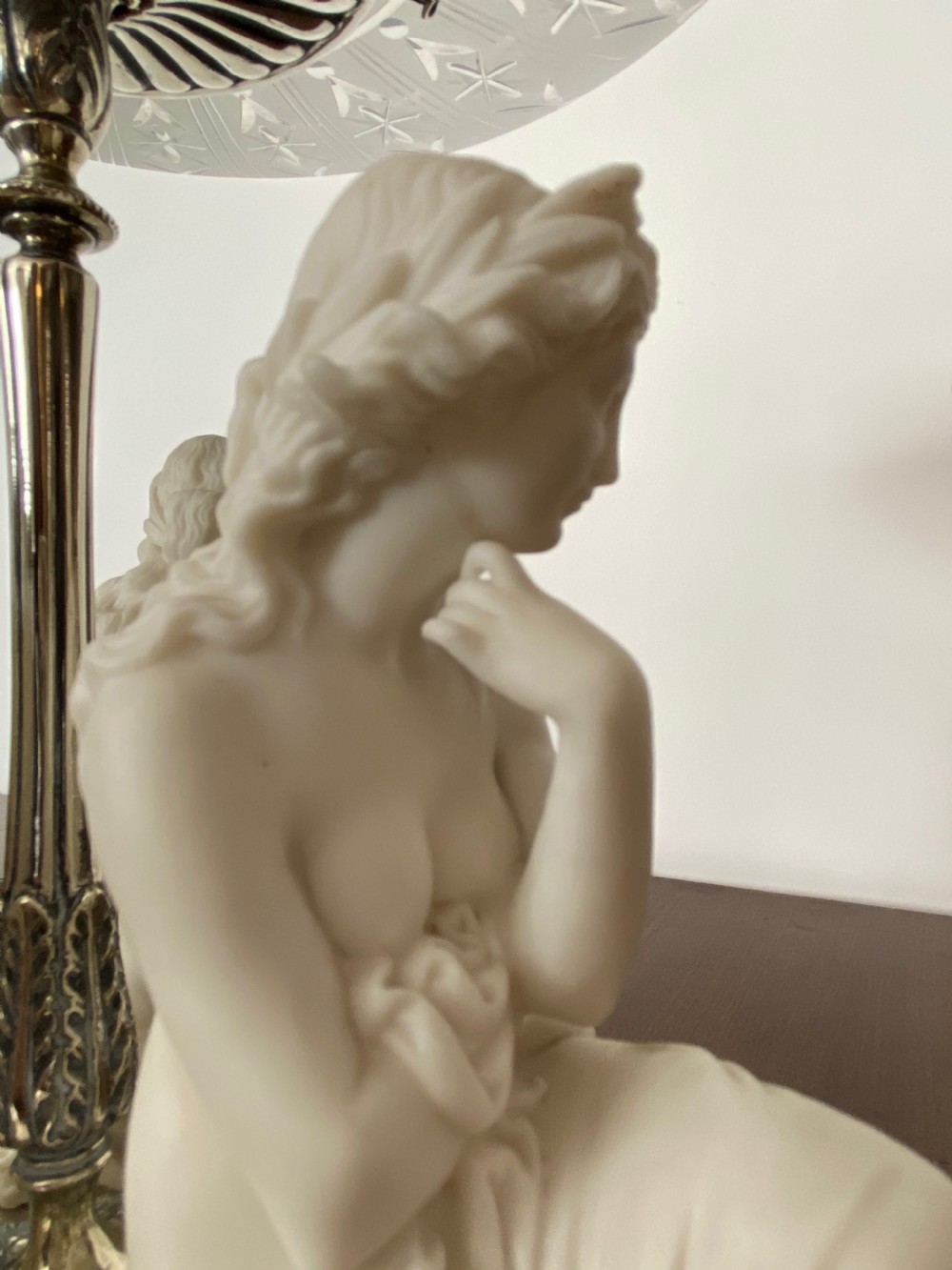 Antique Silver Plated, Glass and Parian Table Centrepiece  View VII