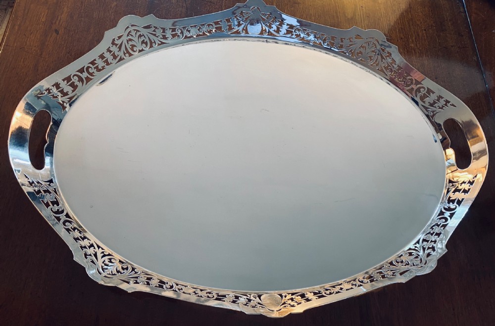 Silver Plated Gallery Tray. Circa 1900