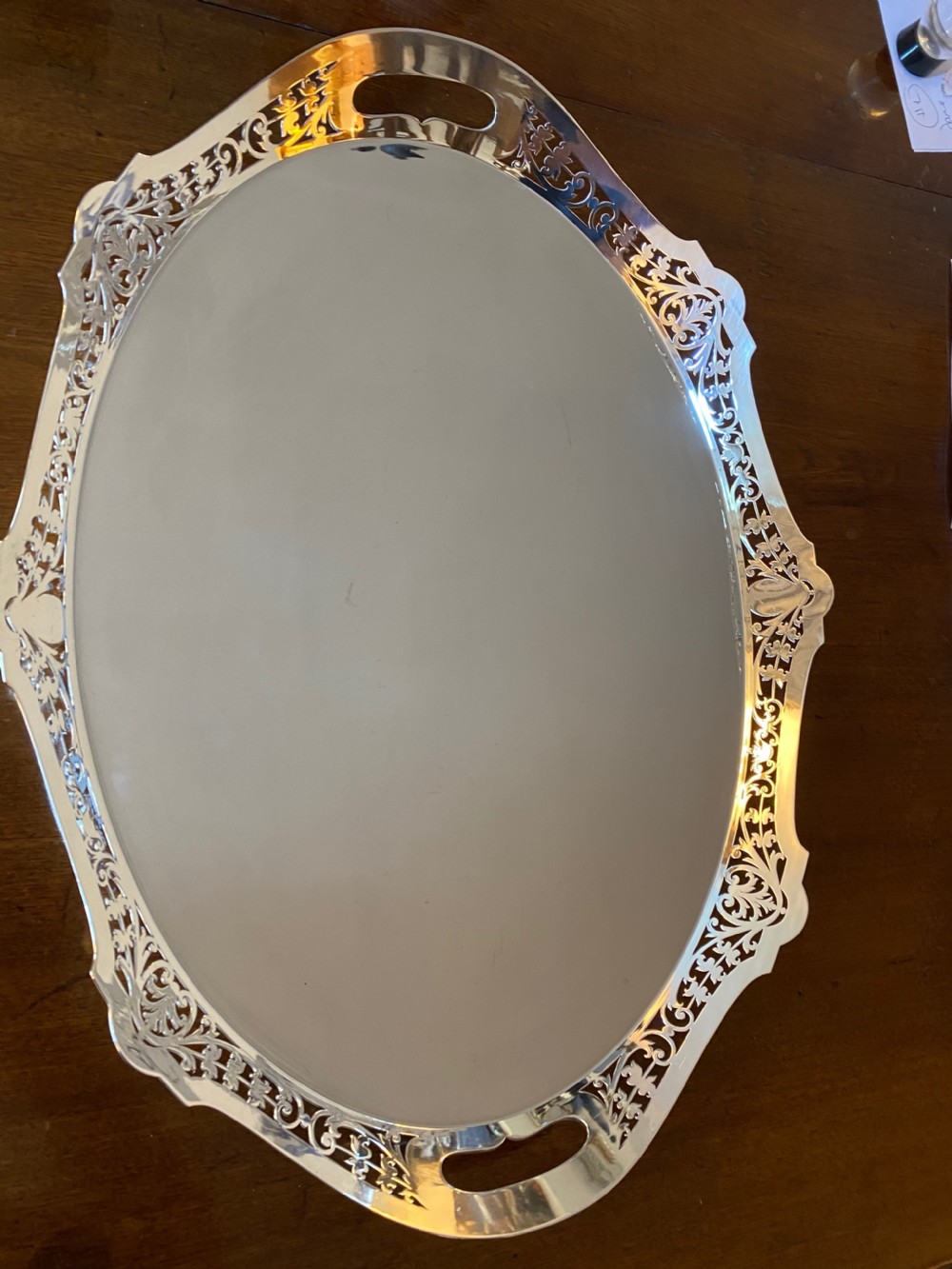 Silver Plated Gallery Tray. Circa 1900 View II