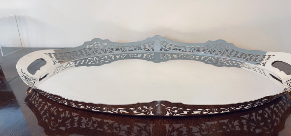 Silver Plated Gallery Tray. Circa 1900 View III