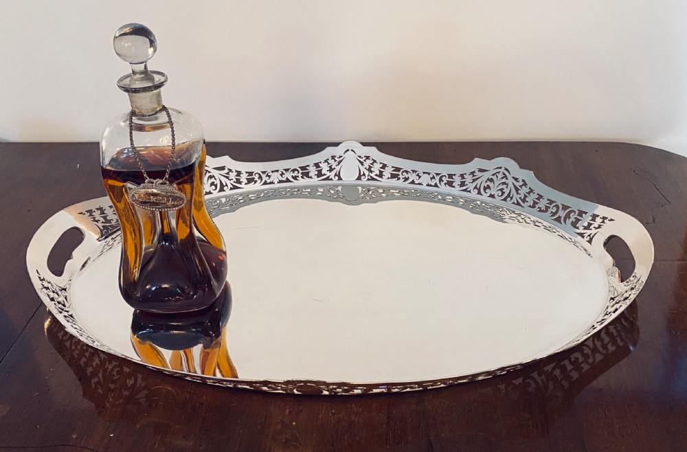 Silver Plated Gallery Tray. Circa 1900 View V