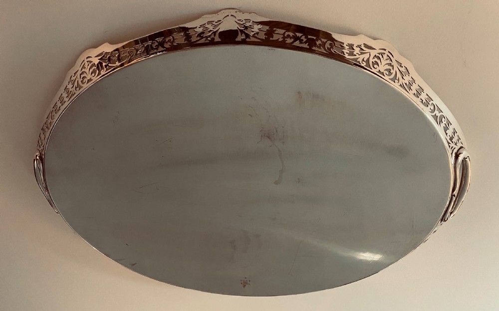 Silver Plated Gallery Tray. Circa 1900 View VI