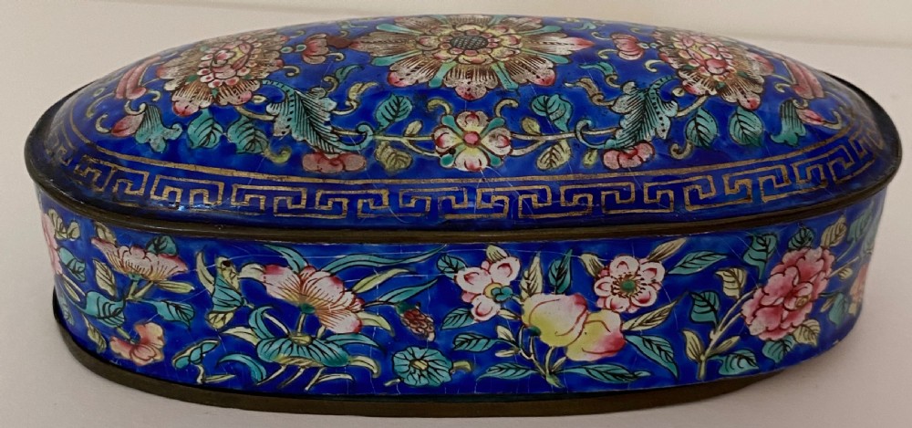Antique Chinese Canton Enamel Box Circa 1880