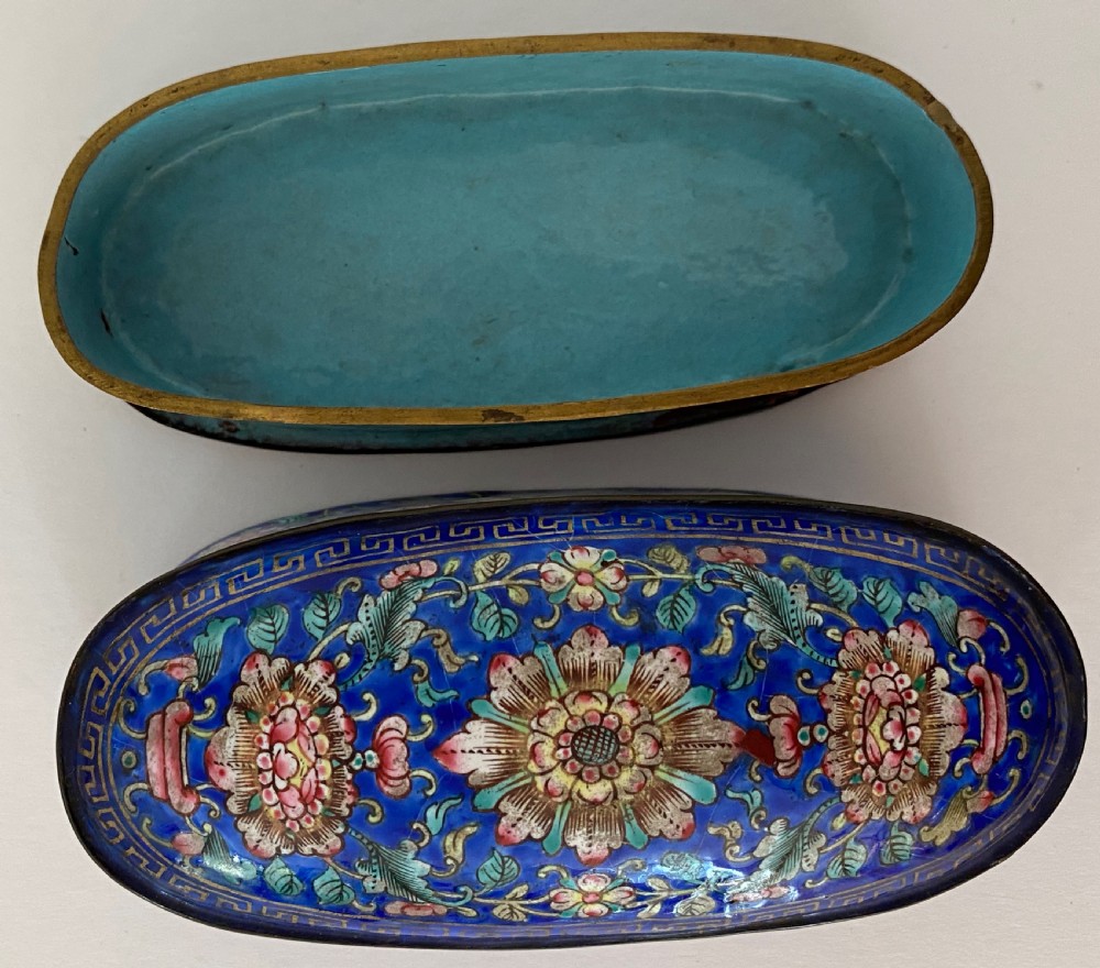 Antique Chinese Canton Enamel Box Circa 1880 View II