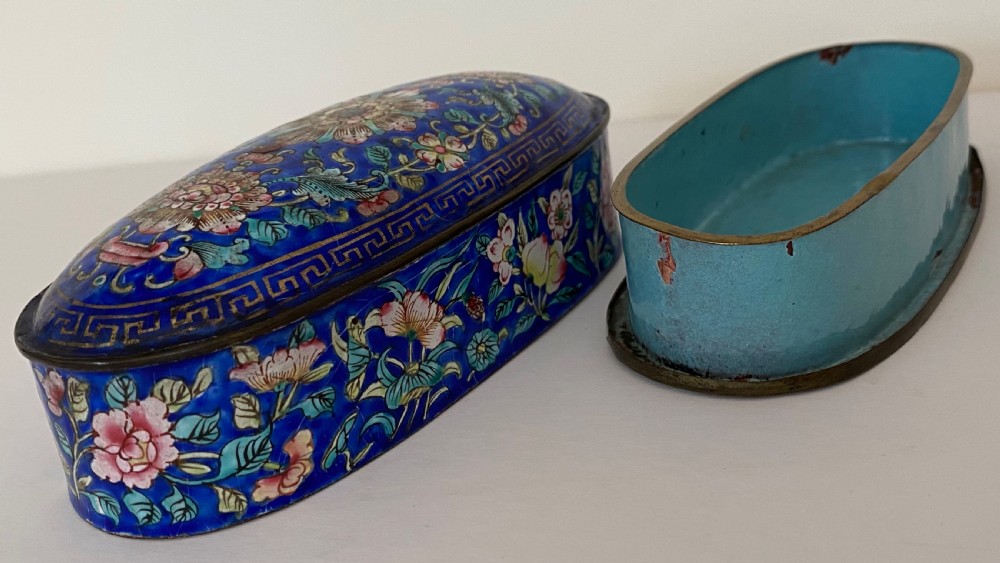Antique Chinese Canton Enamel Box Circa 1880 View V