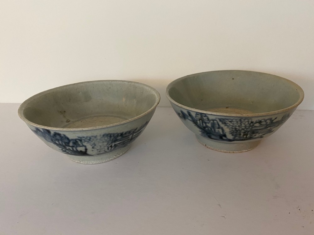 Chinese Teksing Shipwreck Bowls. Pair. C1822 View VII