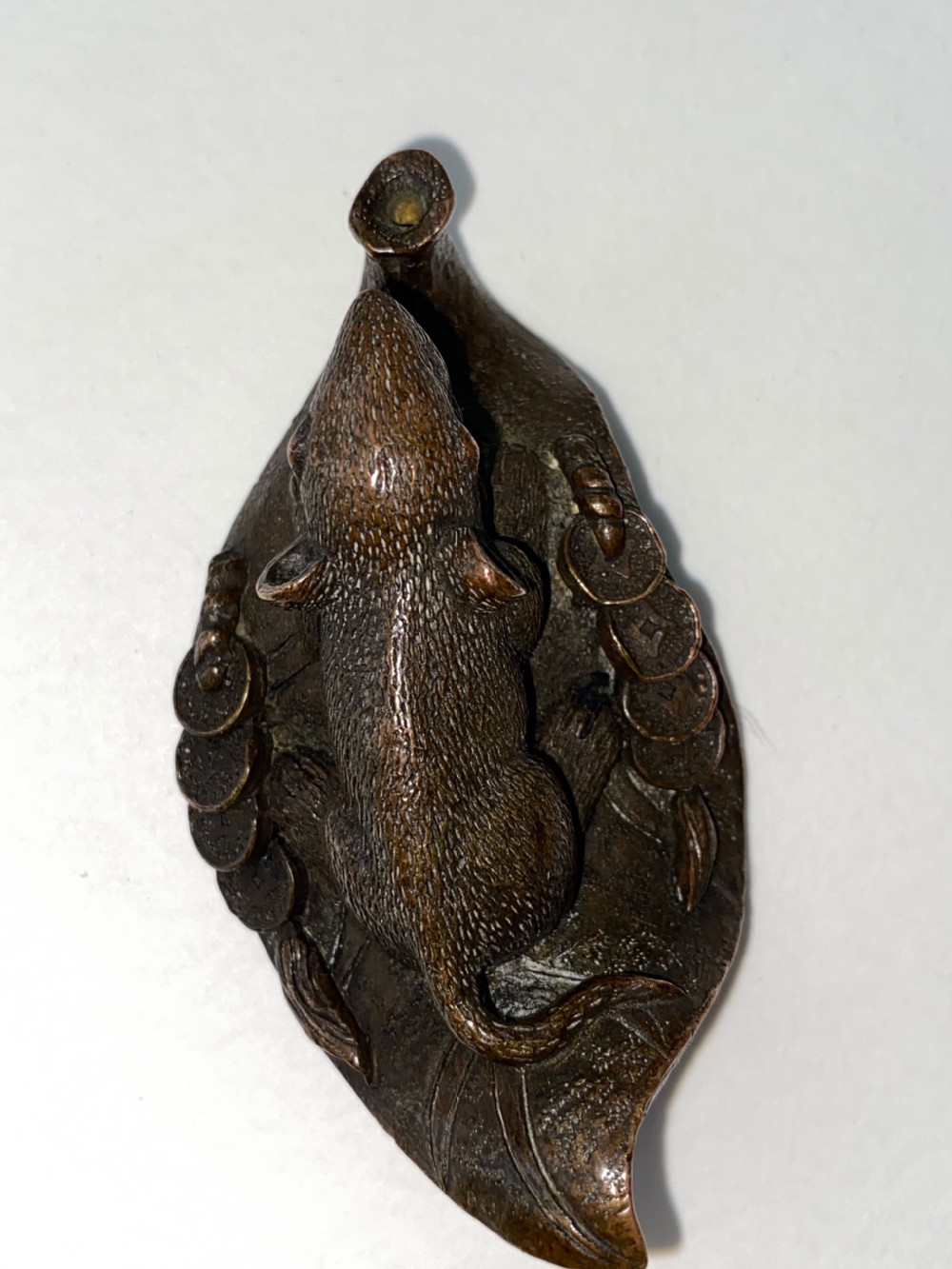 Antique Chinese Bronze Rat. 19th Century View IV