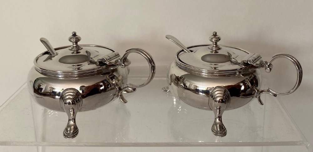 Pair of Stirling Silver Mustard Pots. London 1859