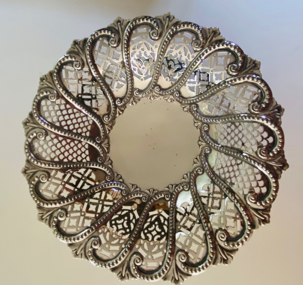 Sterling Silver Fruit Basket, Sheffield 1899 View V