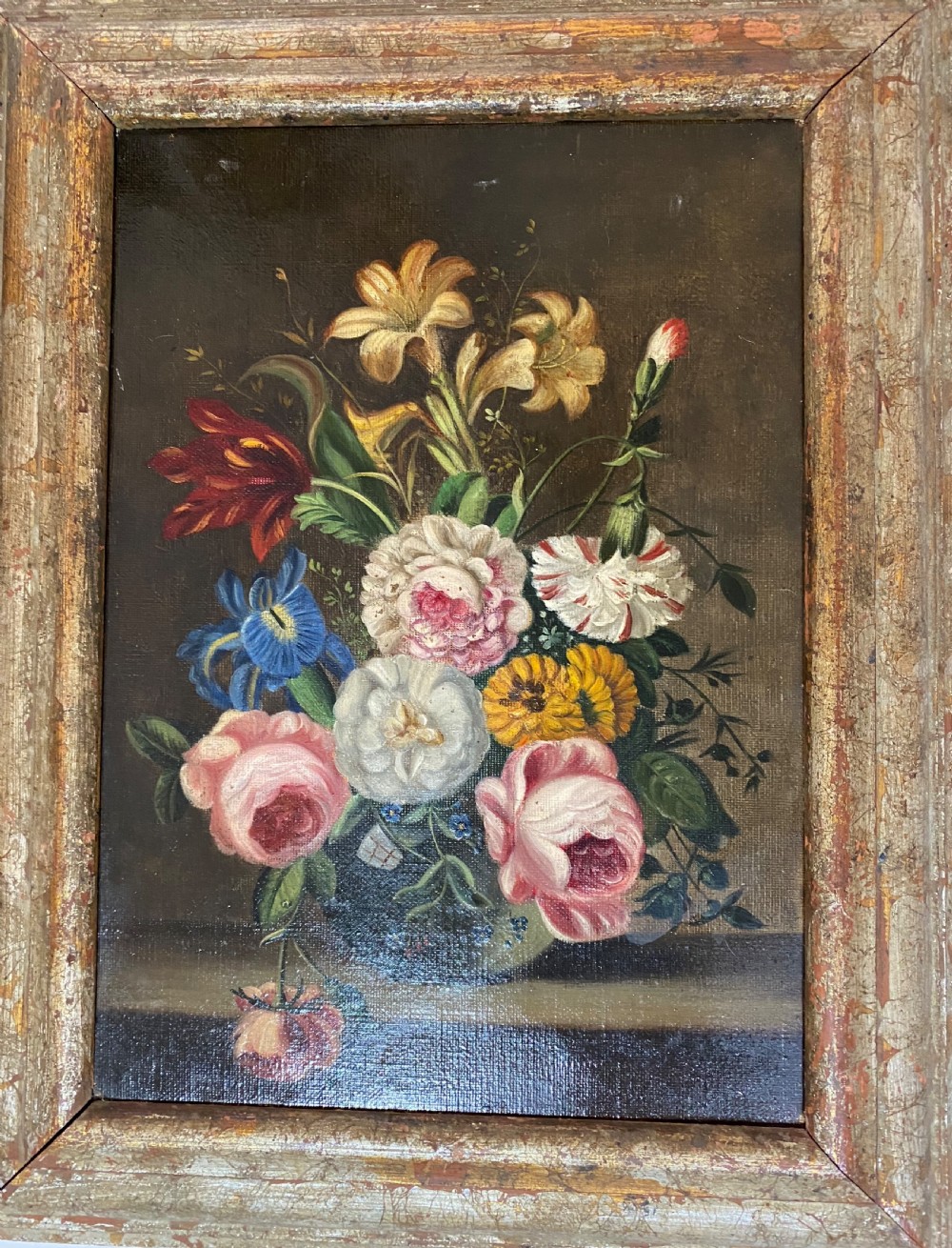 Pair of Victorian Botanical Oils on Canvas View III