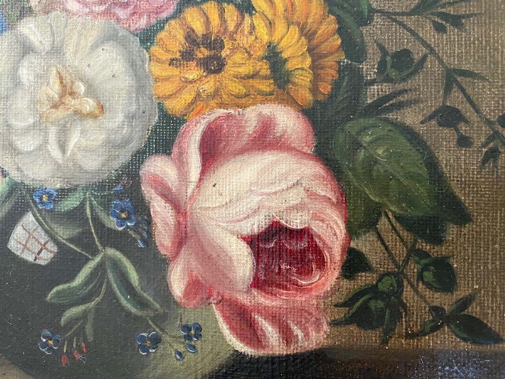 Pair of Victorian Botanical Oils on Canvas View VI