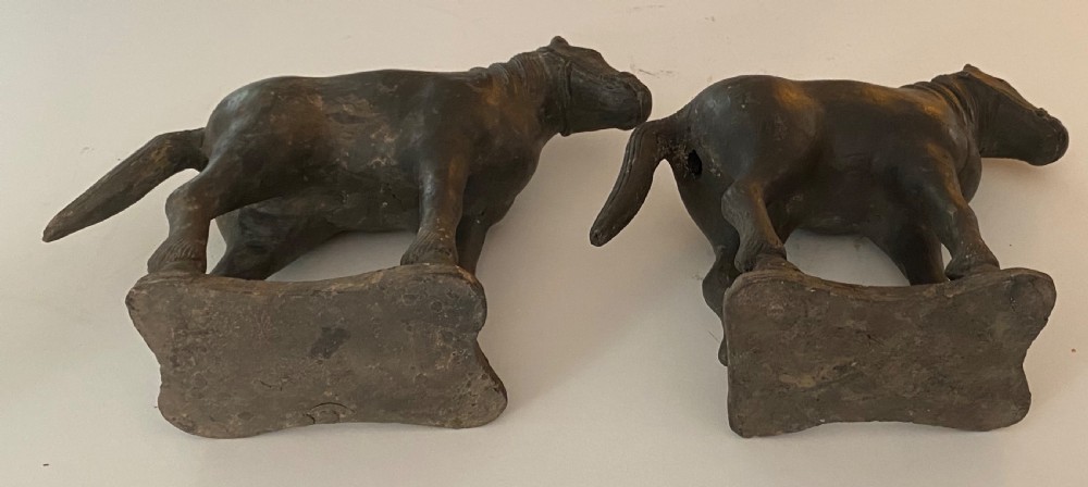 Pair of Yuan or Early Ming Terracotta bHorses. View II