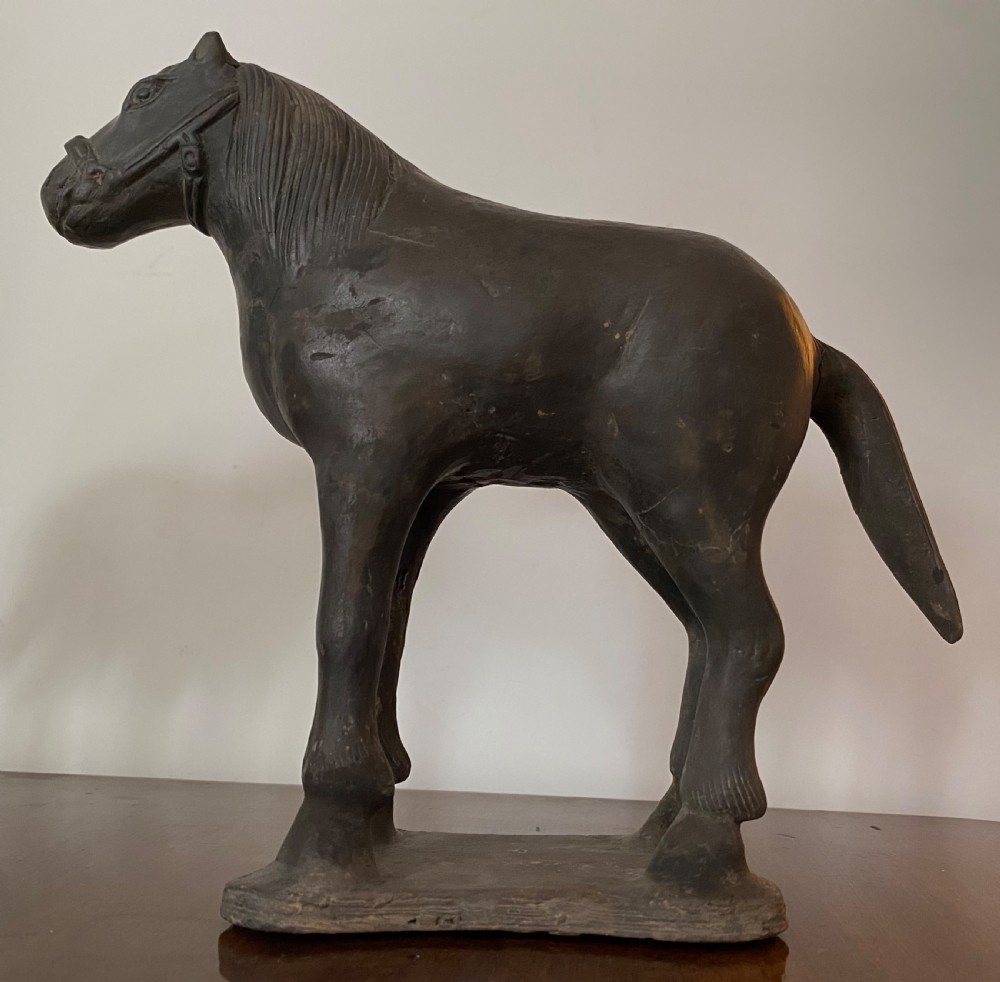 Pair of Yuan or Early Ming Terracotta bHorses. View V