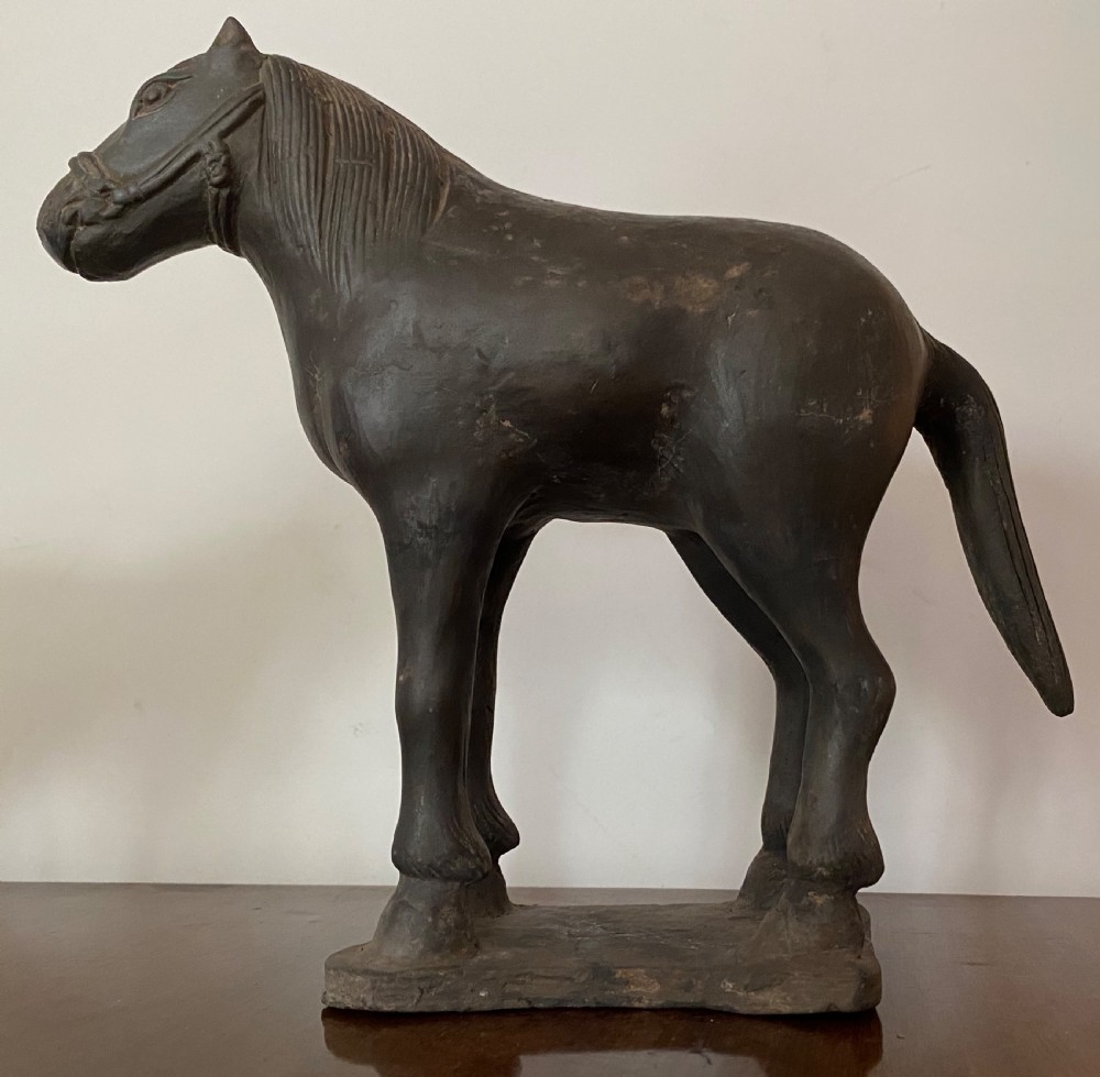 Pair of Yuan or Early Ming Terracotta bHorses. View VI