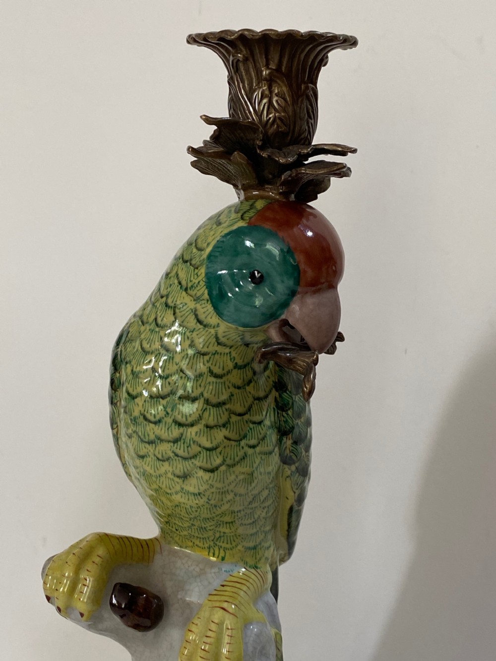 Pair of Ricocco Style Parrot Candlesticks View IV