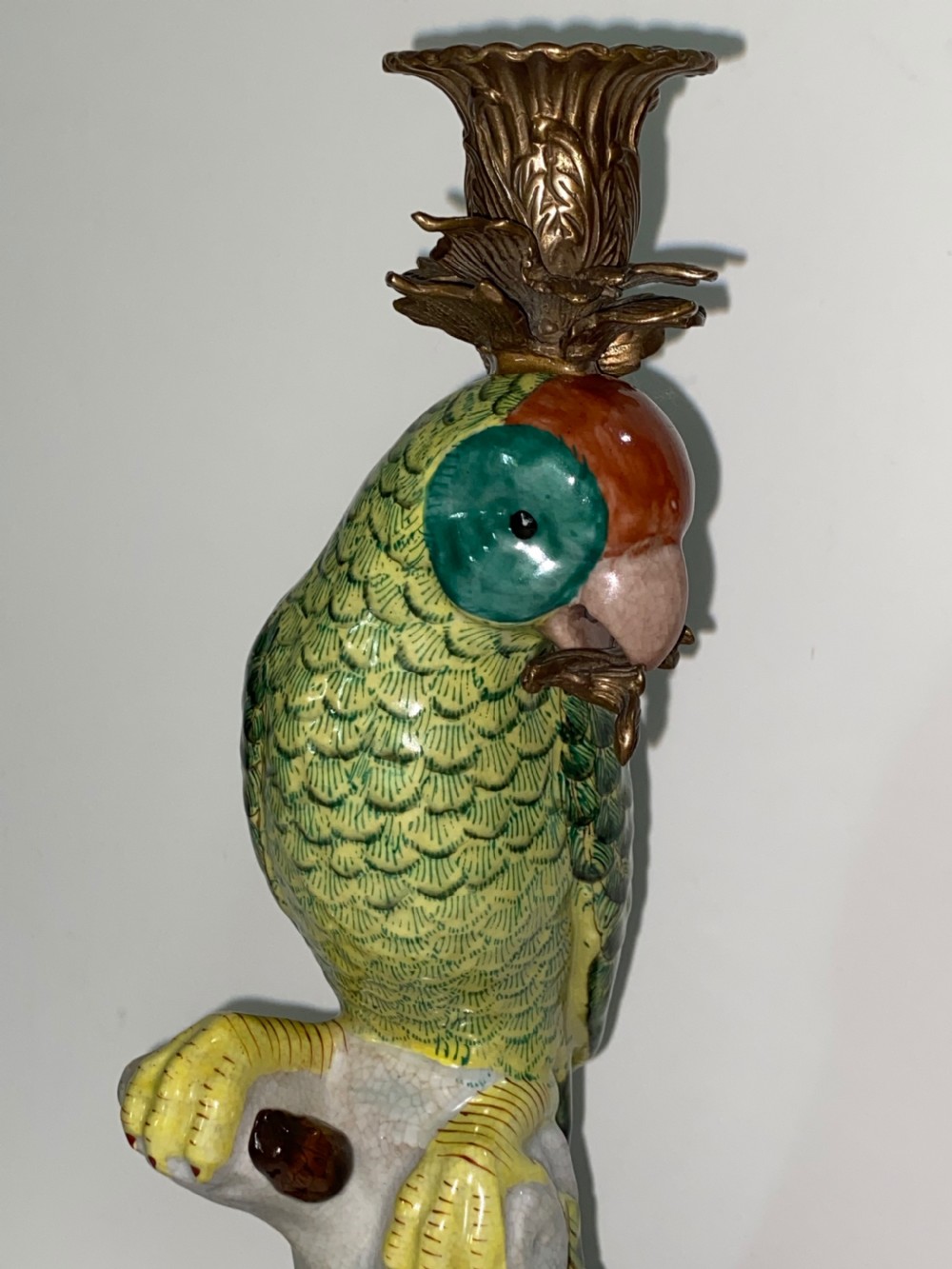 Pair of Ricocco Style Parrot Candlesticks View VI