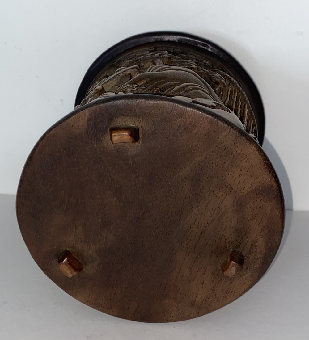 Carved Wooden Chinese Brush Pot. Circa 1900 View VIII