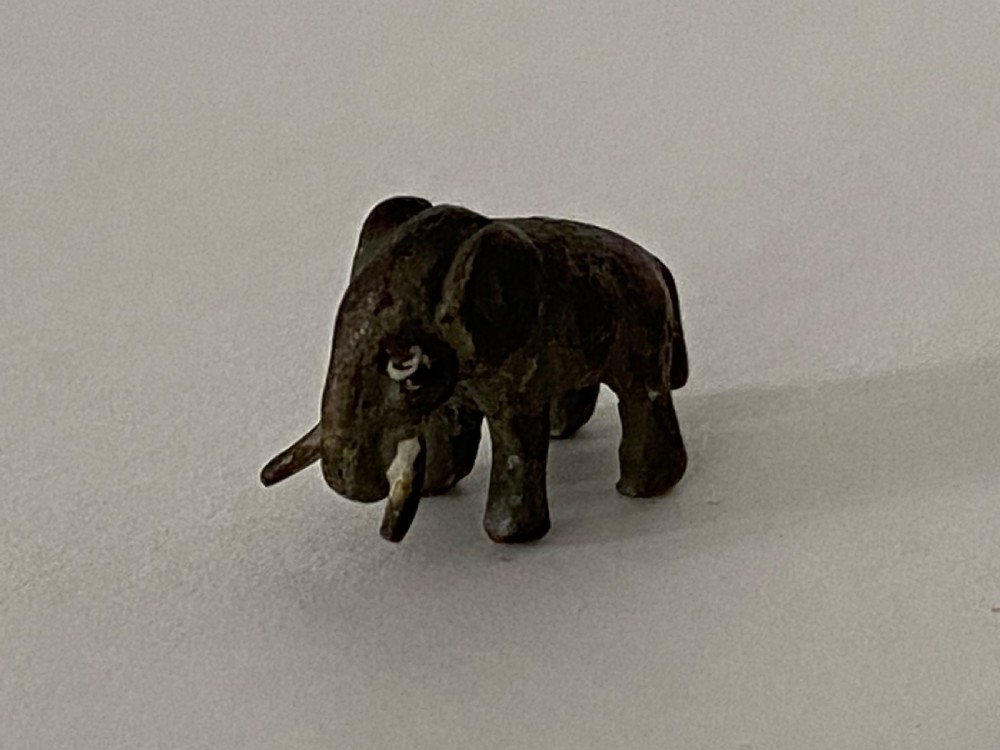 Collection of Dolls House Miniature Cold painted bronze animals. Late 19th century. View V