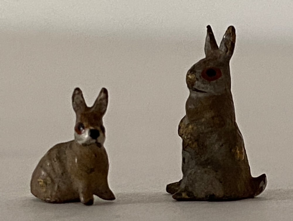 Collection of Dolls House Miniature Cold painted bronze animals. Late 19th century. View VIII