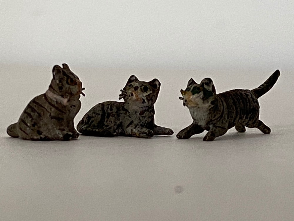 Collection of Dolls House Miniature Cold painted bronze animals. Late 19th century. View XI