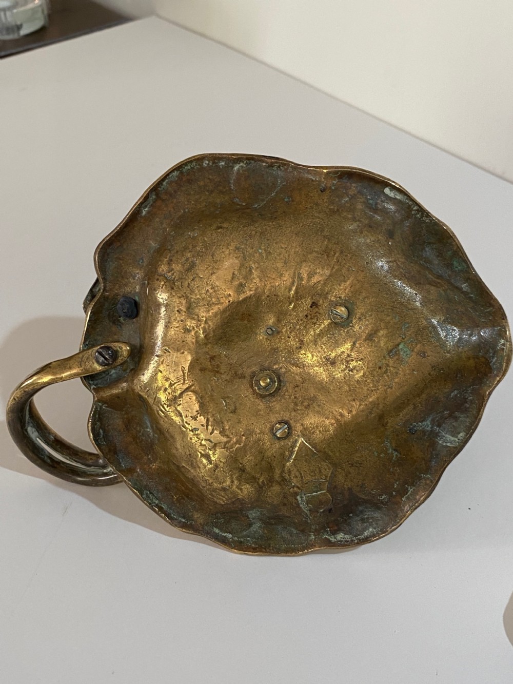 Brass Chamber Stick in the Form of a Cherub. 19th Century View IX