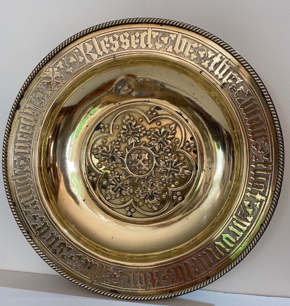 Brass Church Offering Plate. Circa 1900.