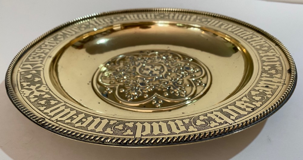 Brass Church Offering Plate. Circa 1900. View II