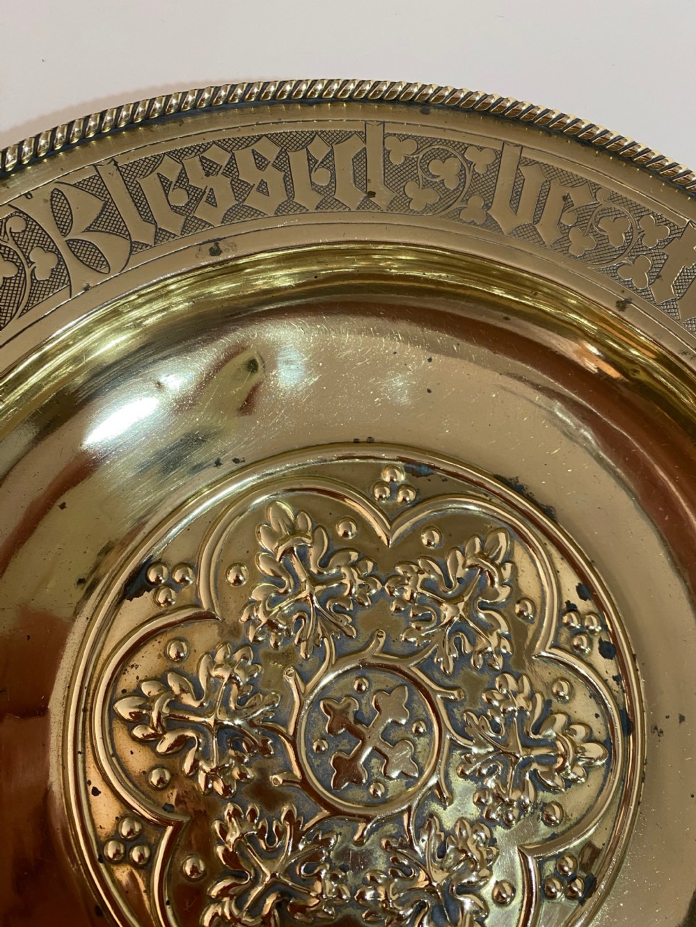 Brass Church Offering Plate. Circa 1900. View III