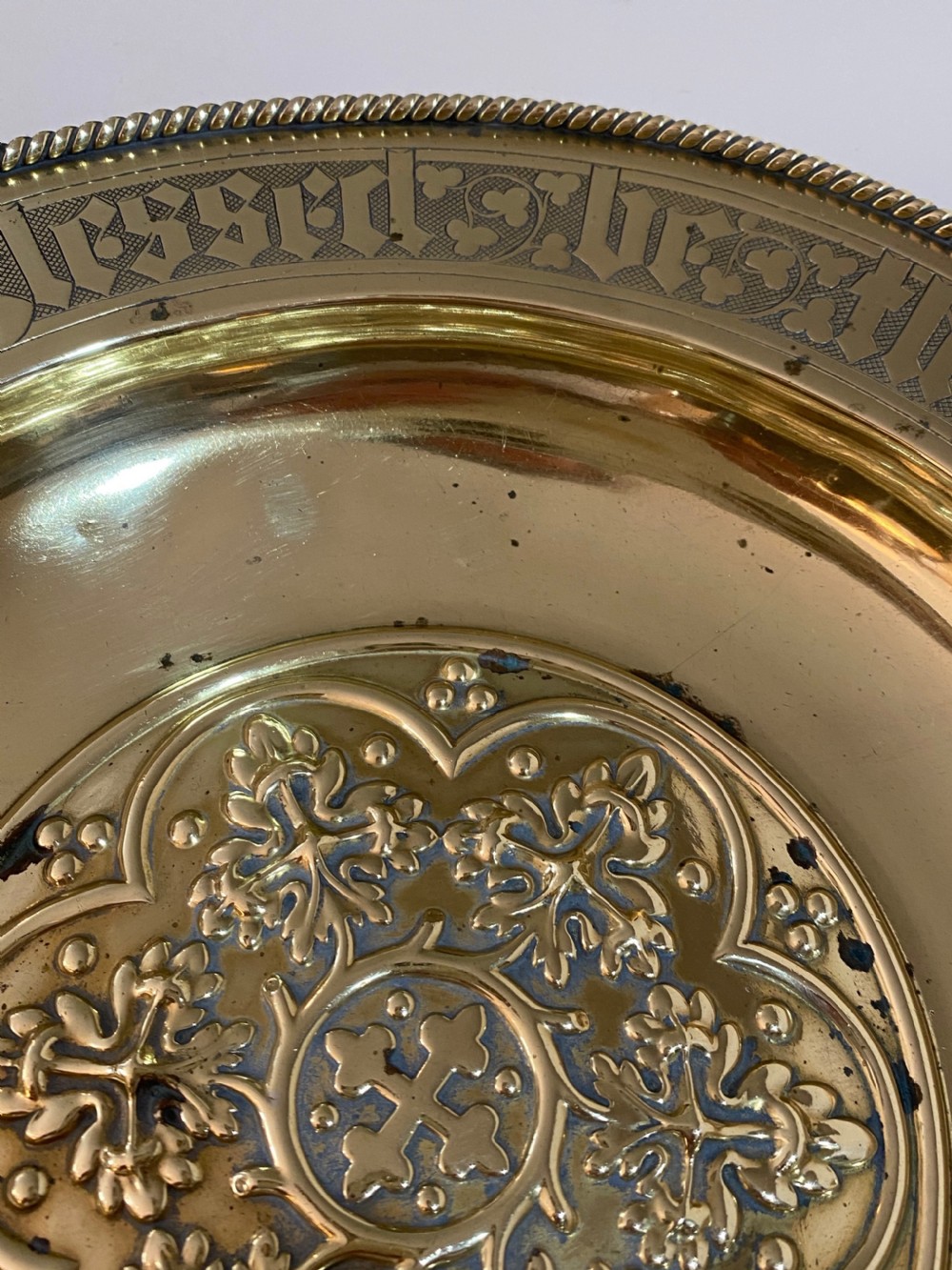Brass Church Offering Plate. Circa 1900. View V