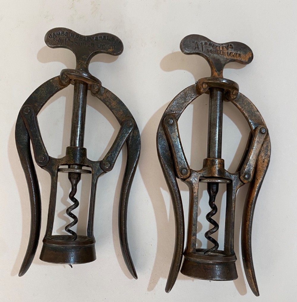 Pair of James Heeley & Sons A1 Double Lever Corkscrews 