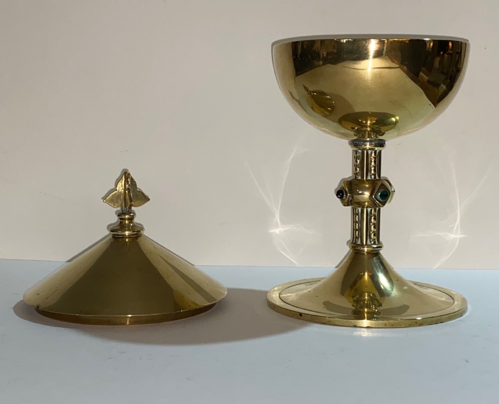 Brass Chalice in the Medieval Revival Style. Circa 19th Century. View III