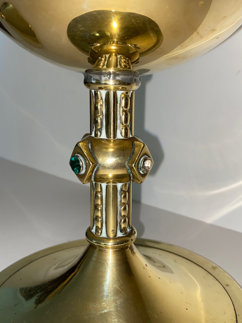 Brass Chalice in the Medieval Revival Style. Circa 19th Century. View V