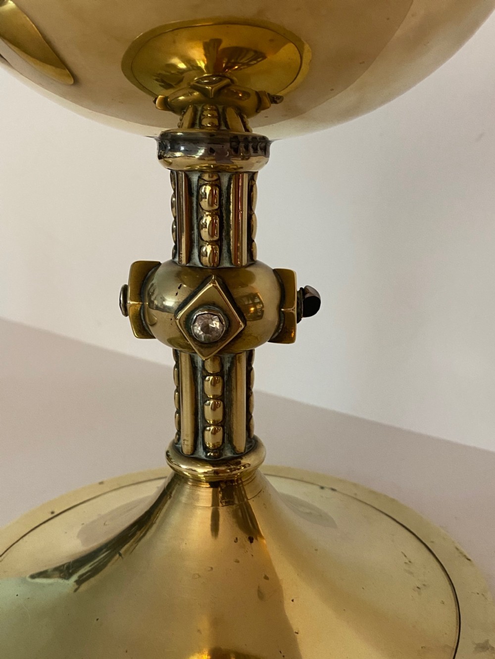 Brass Chalice in the Medieval Revival Style. Circa 19th Century. View VII