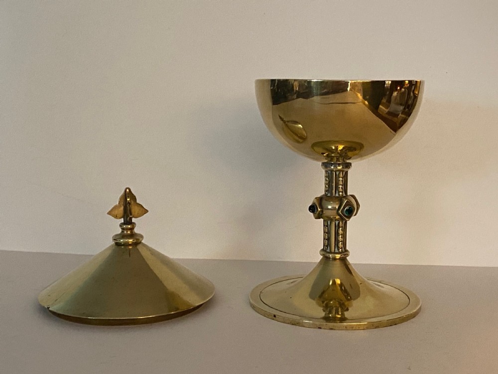 Brass Chalice in the Medieval Revival Style. Circa 19th Century. View X