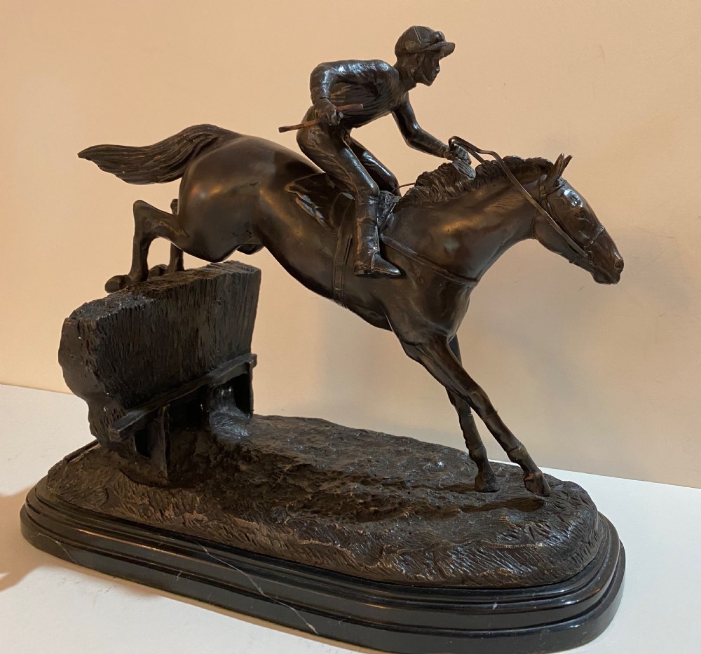 Bronze Horse and Rider Circa 1900