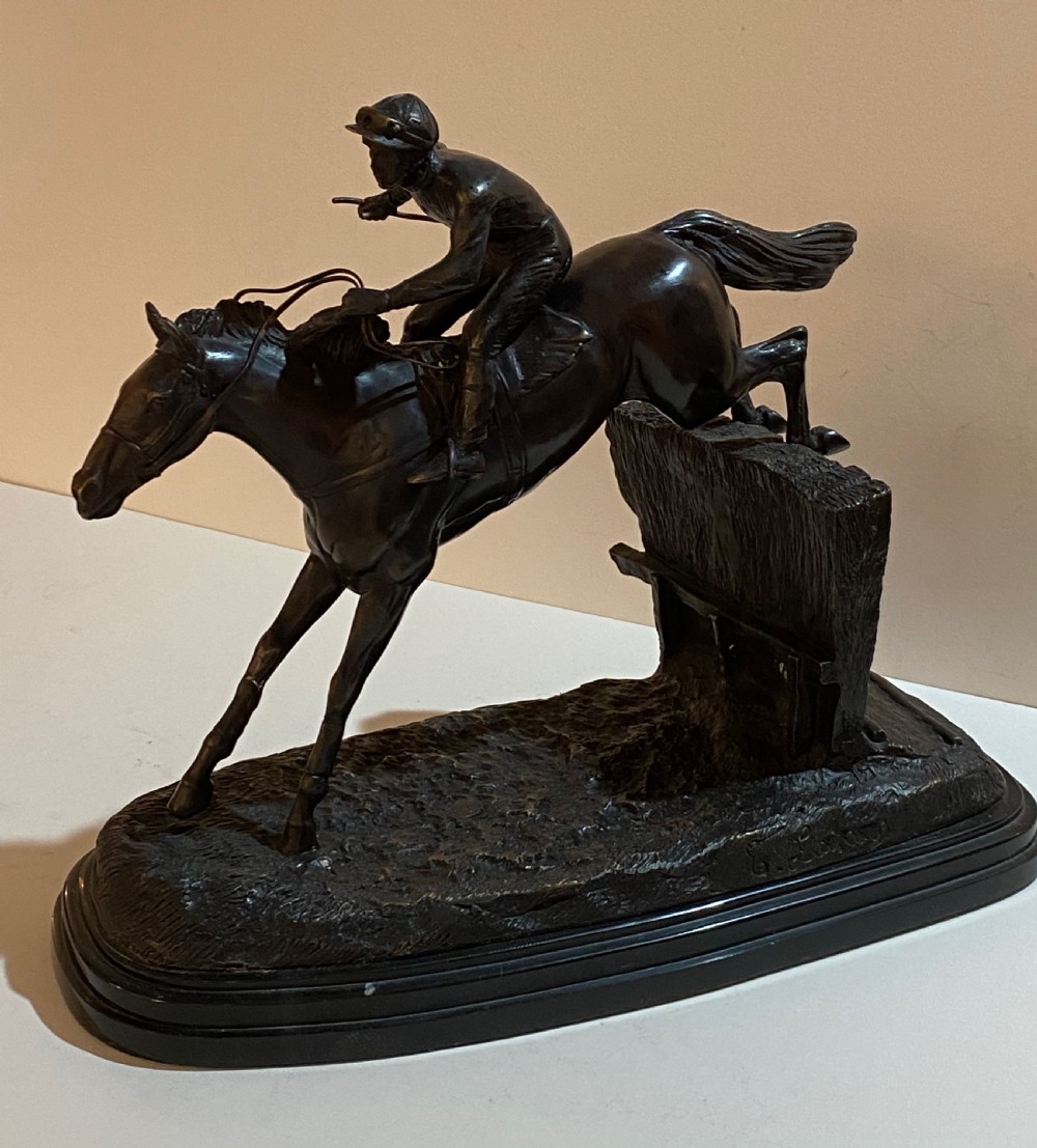 Bronze Horse and Rider Circa 1900 View IV