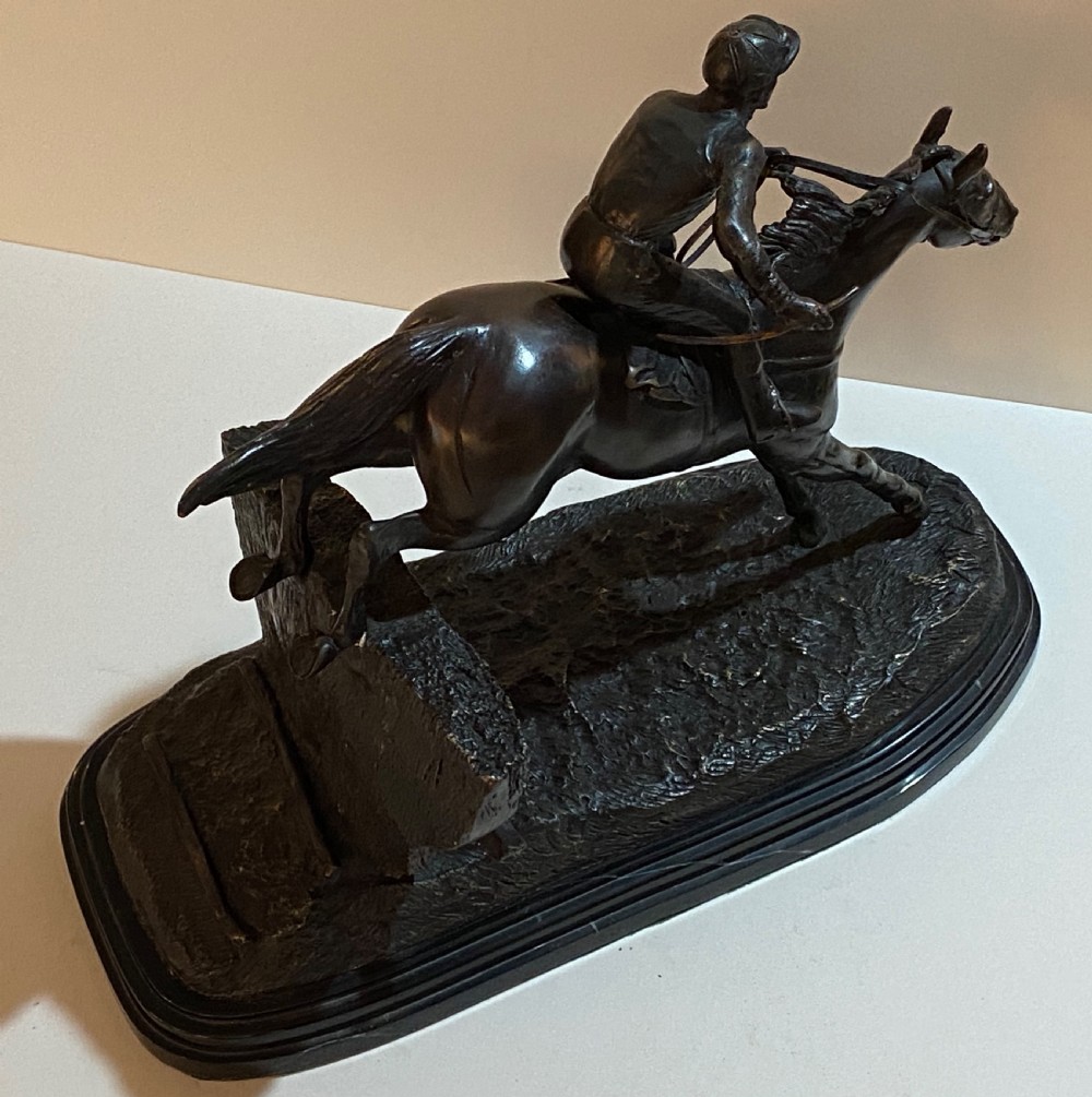 Bronze Horse and Rider Circa 1900 View IX