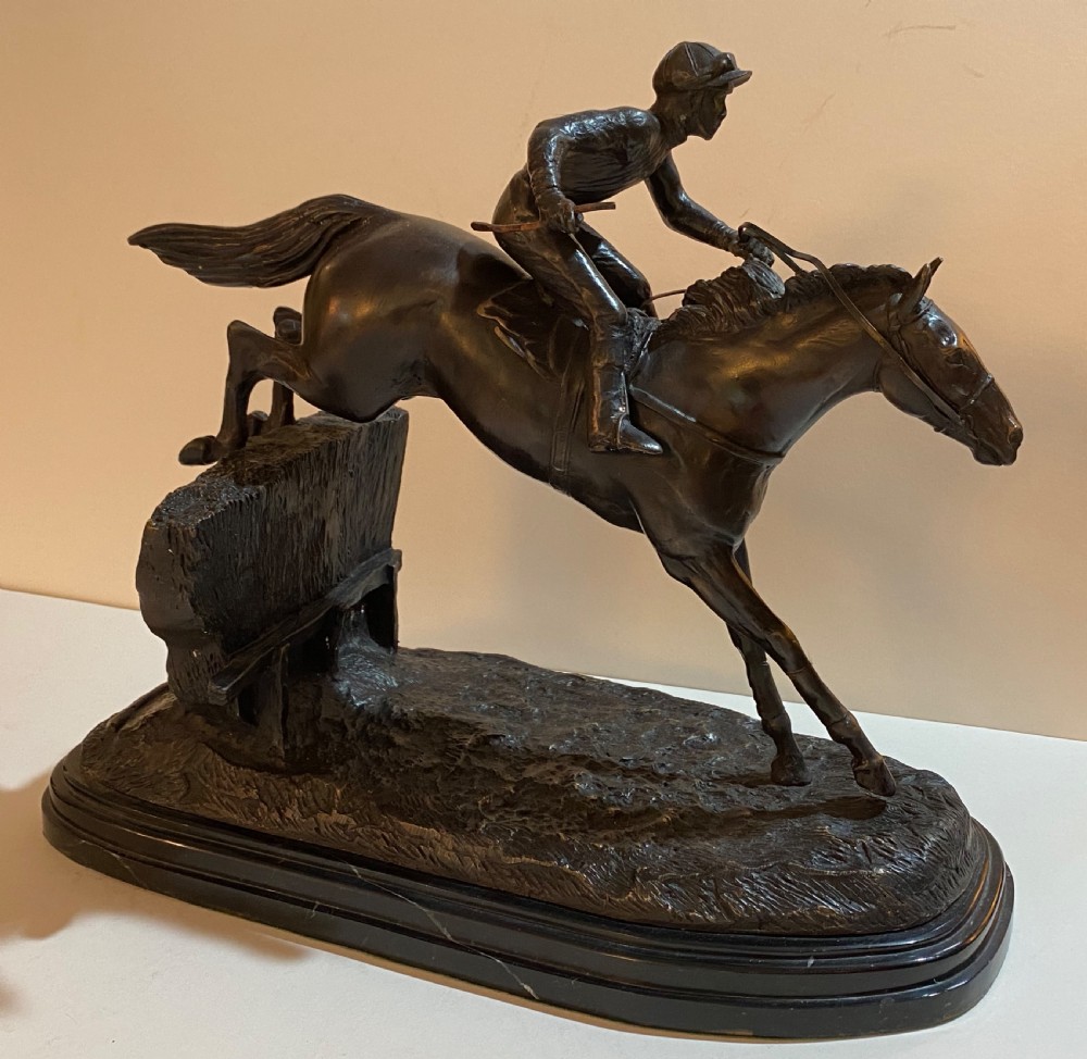 Bronze Horse and Rider Circa 1900 View XII