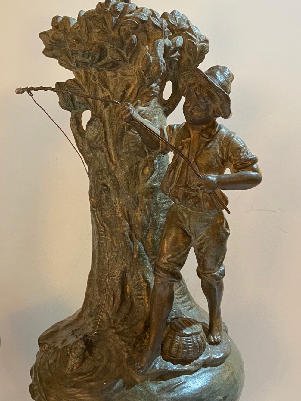Pair of French Spelter Lamps. Late 19th Century  View III