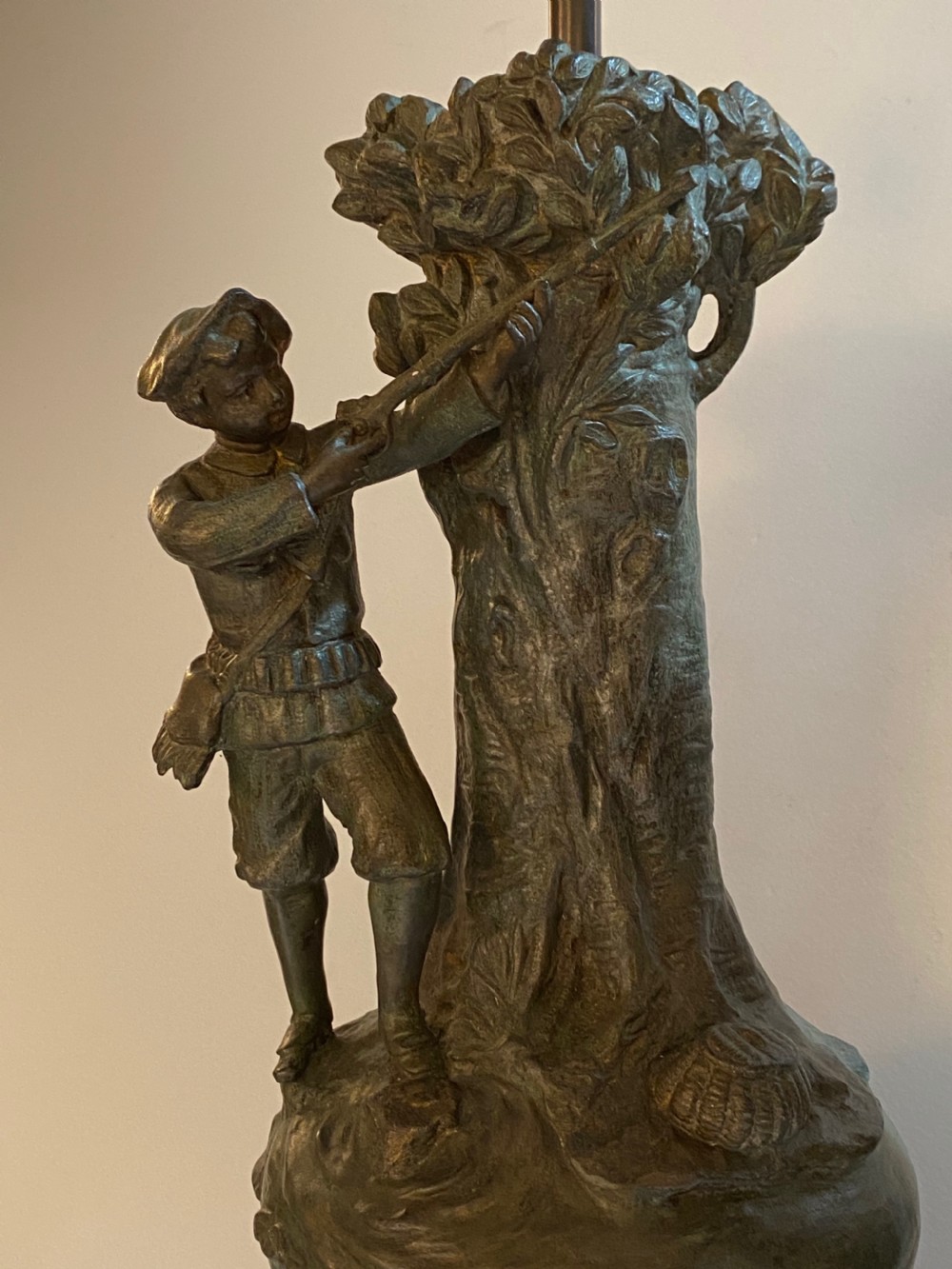 Pair of French Spelter Lamps. Late 19th Century  View II