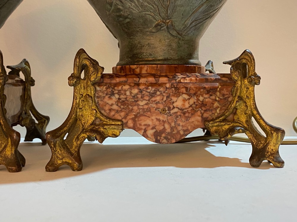 Pair of French Spelter Lamps. Late 19th Century  View IV