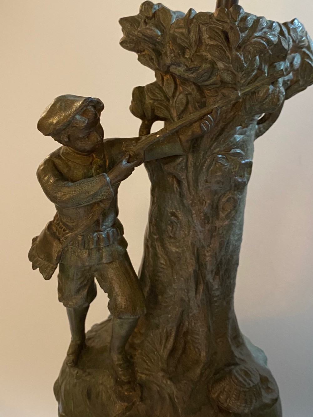 Pair of French Spelter Lamps. Late 19th Century  View V