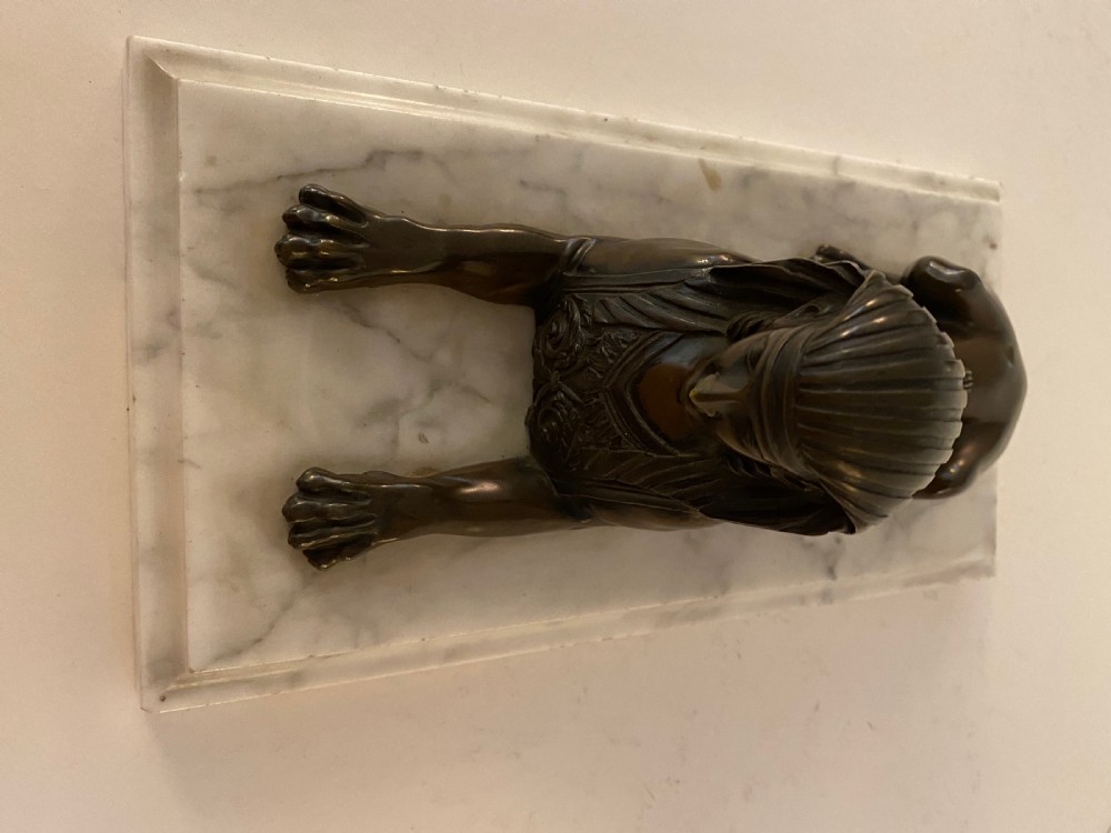 Bronze Sphinx on Marble Base. 19th Century View V