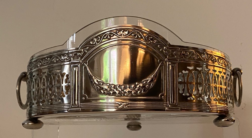 Art Nouveau Silver Plated Container with Glass Interior.  Circa 1910 View II