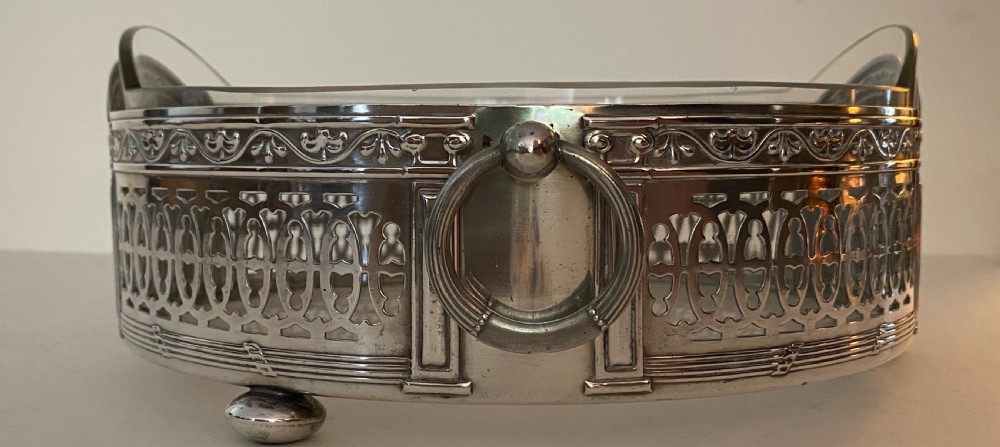 Art Nouveau Silver Plated Container with Glass Interior.  Circa 1910 View VI