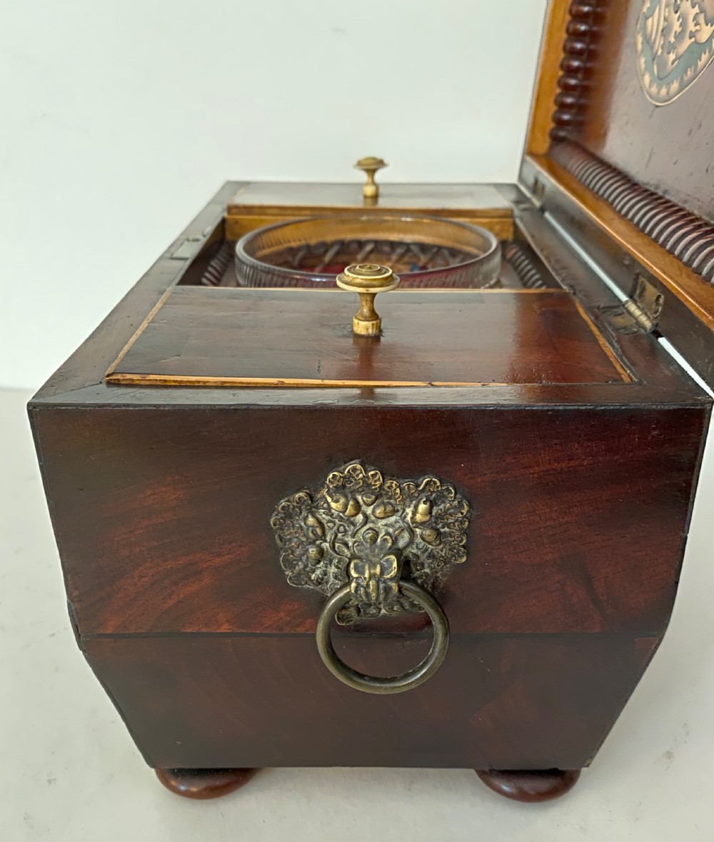 Regency Mahogany Tea Caddy View IX