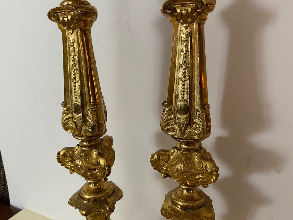 Baroque Style Church Candlesticks. 19th Century View V