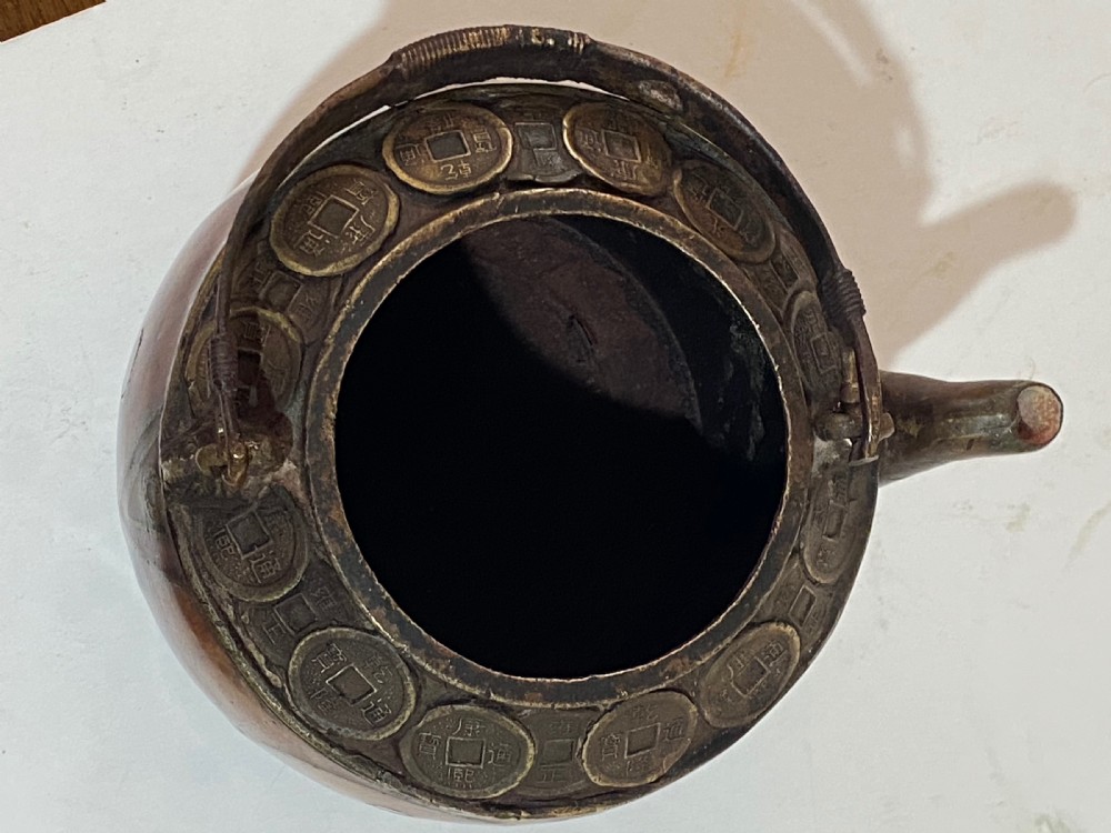 Chinese Hardstone and Coin Mounted Teapot. 19th Century View IX