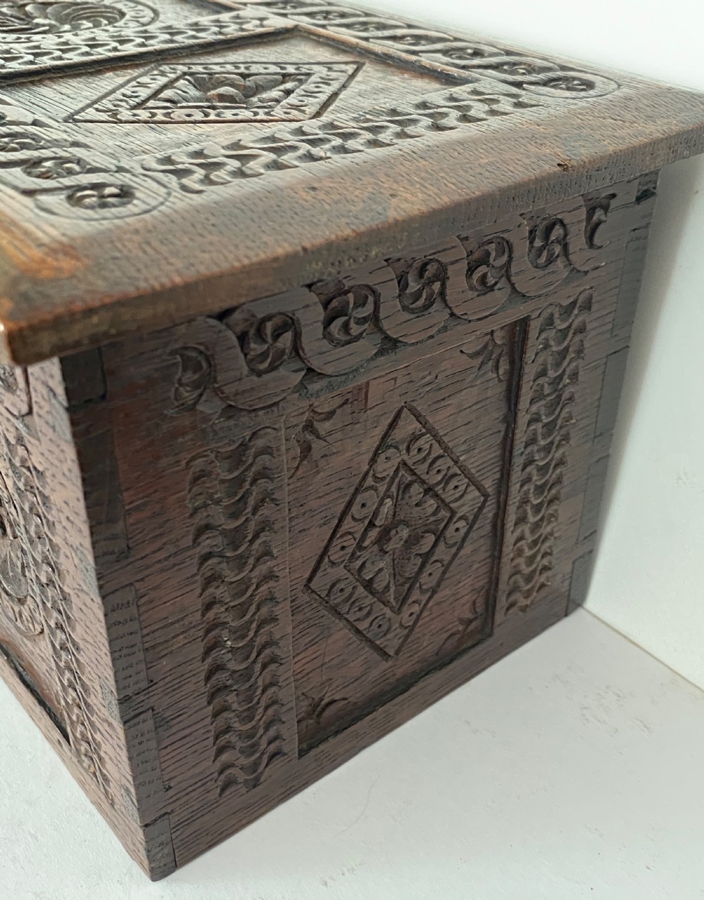 Apprentice Oak Coffer. 19th Century View III